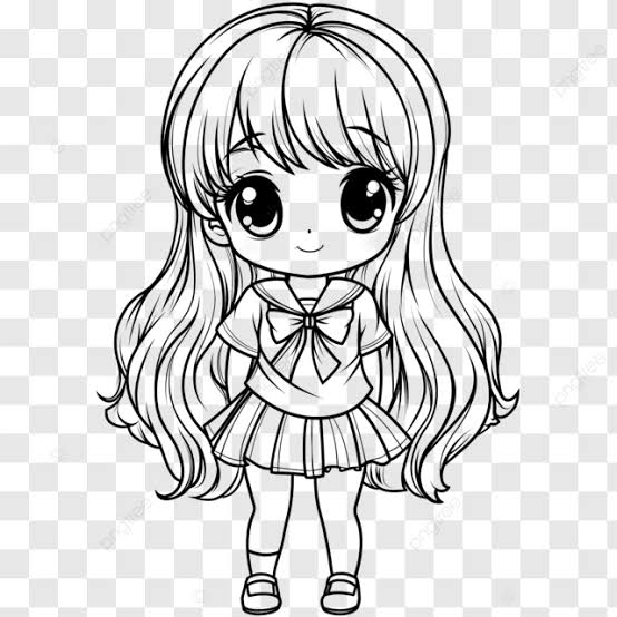 Anime kız boyama sayfası